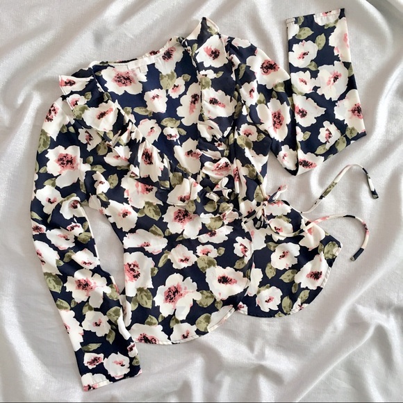 Anthropologie Tops - Anthropologie Eri + Ali ruffle wrap peplum blouse